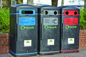 Recycling bins, picture from www.geograph.org